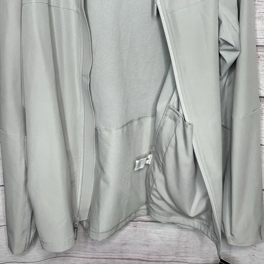 Truwear Full Zip Breathable Active Gray Stretch Moisture Wick Jacket 2XL New